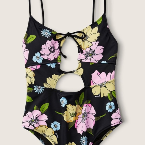 Victoria's Secret Pink Triangle Cut Plus Size Floral One-Piece Swimsuit … - Picture 3 of 5